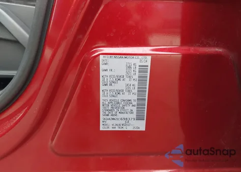 2014 Nissan Pathfinder S из США, поврежденный, VIN 5N1AR2MN2EC698379